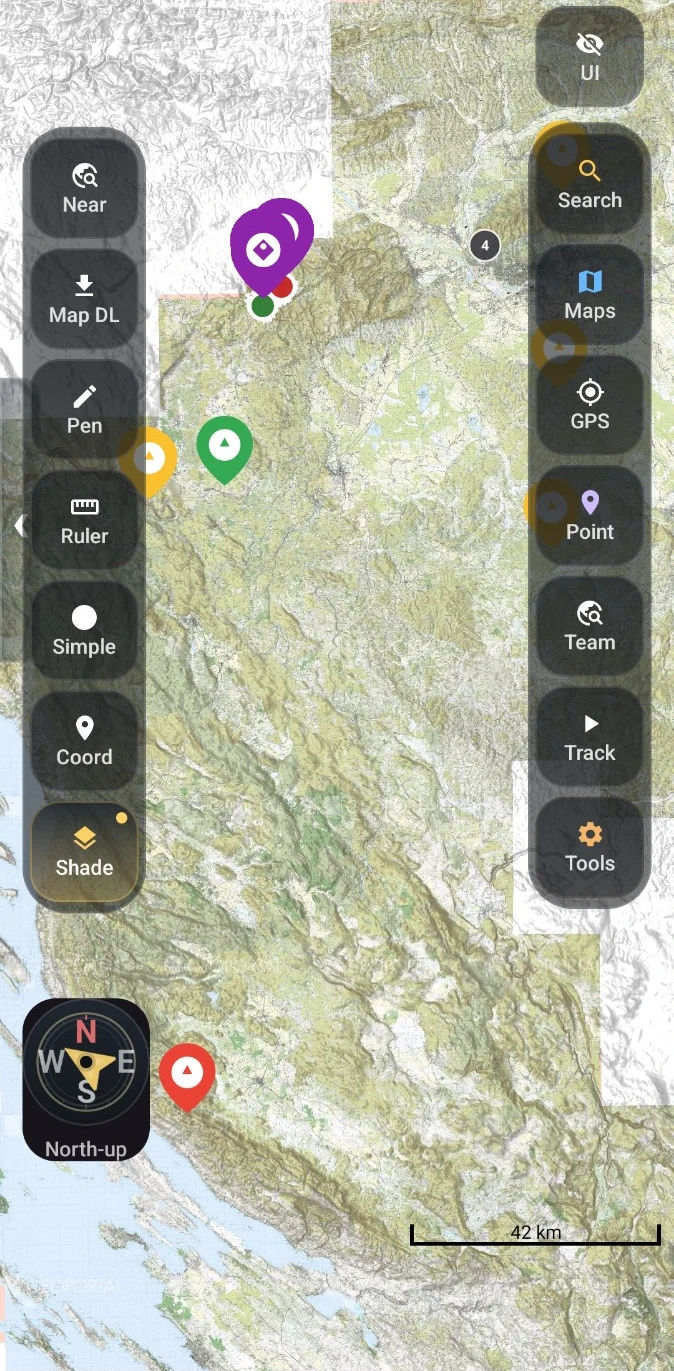 Actual SOV Android map screen